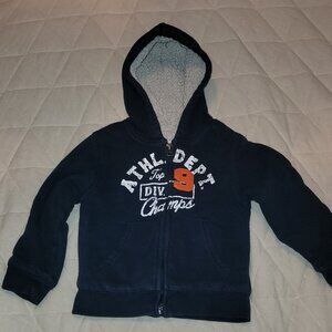 Children's place navy sherpa lined hoodie jacket